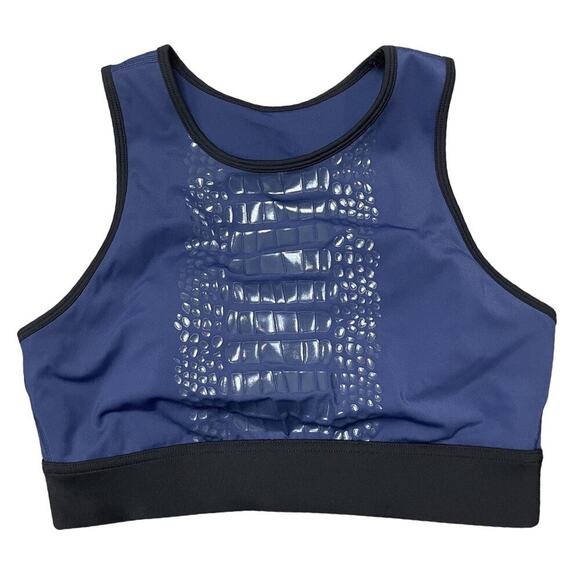 Womens Sports‎ Bra Size Medium M Nikkib Crocodile Detail Blue Black - Picture 1 of 3